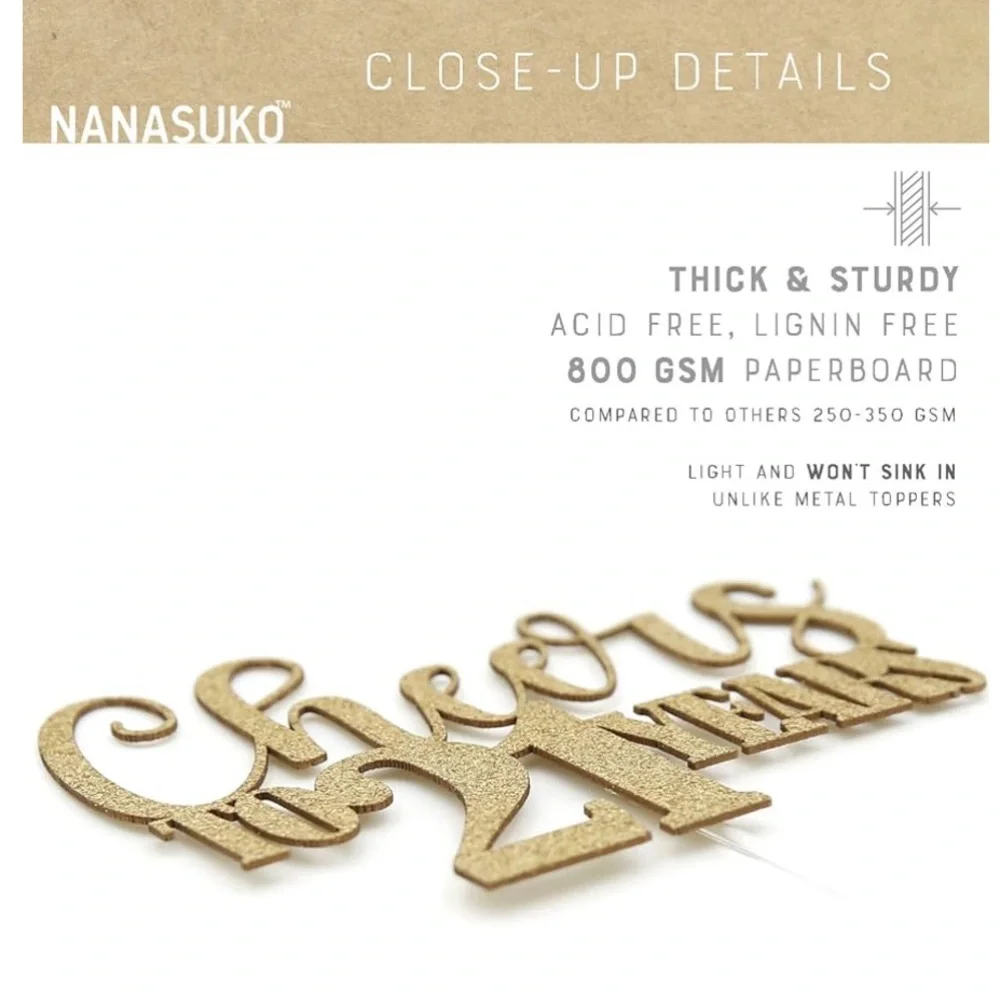 Cake Topper “Cheers to 21 Years” by Nanasuko - Picture 4 of 5